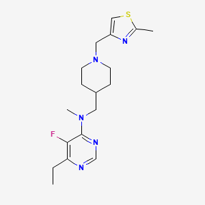 6-ethyl-5-fluoro-N-methyl-N-({1-[(2-methyl-1,3-thiazol-4-yl)methyl]piperidin-4-yl}methyl)pyrimidin-4-amine