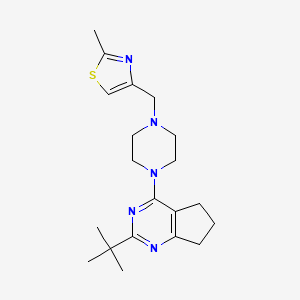 1-{2-tert-butyl-5H,6H,7H-cyclopenta[d]pyrimidin-4-yl}-4-[(2-methyl-1,3-thiazol-4-yl)methyl]piperazine