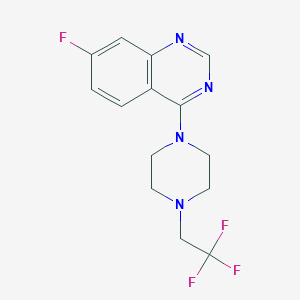 molecular formula C14H14F4N4 B12237509 7-Fluoro-4-[4-(2,2,2-trifluoroethyl)piperazin-1-yl]quinazoline 