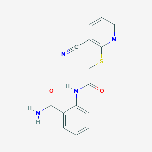 2-({[(3-Cyanopyridin-2-yl)sulfanyl]acetyl}amino)benzamide