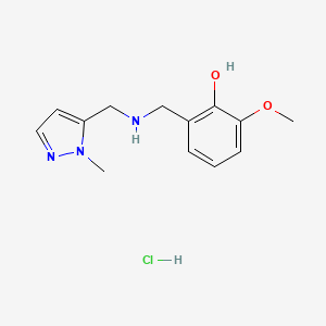 2-Methoxy-6-[[(2-methylpyrazol-3-yl)methylamino]methyl]phenol;hydrochloride