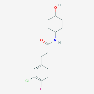 molecular formula C15H19ClFNO2 B12237556 3-(3-chloro-4-fluorophenyl)-N-(4-hydroxycyclohexyl)propanamide 