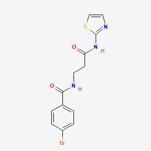 molecular formula C13H12BrN3O2S B1223761 4-bromo-N-[3-oxo-3-(2-thiazolylamino)propyl]benzamide 