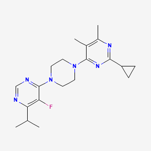 2-Cyclopropyl-4-{4-[5-fluoro-6-(propan-2-yl)pyrimidin-4-yl]piperazin-1-yl}-5,6-dimethylpyrimidine