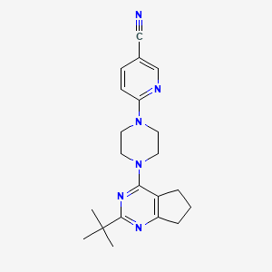 6-(4-{2-tert-butyl-5H,6H,7H-cyclopenta[d]pyrimidin-4-yl}piperazin-1-yl)pyridine-3-carbonitrile