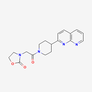 3-{2-[4-(1,8-Naphthyridin-2-yl)piperidin-1-yl]-2-oxoethyl}-1,3-oxazolidin-2-one