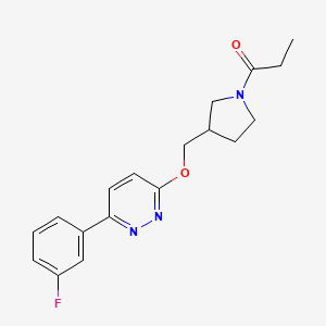 1-[3-({[6-(3-Fluorophenyl)pyridazin-3-yl]oxy}methyl)pyrrolidin-1-yl]propan-1-one