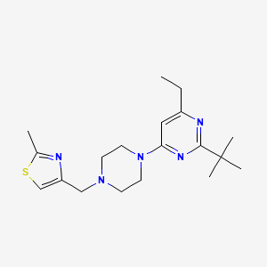 2-Tert-butyl-4-ethyl-6-{4-[(2-methyl-1,3-thiazol-4-yl)methyl]piperazin-1-yl}pyrimidine