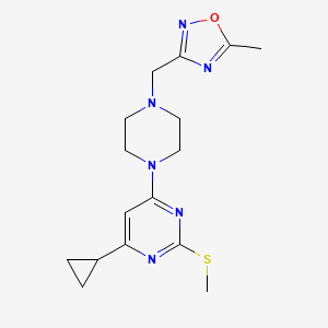 4-Cyclopropyl-6-{4-[(5-methyl-1,2,4-oxadiazol-3-yl)methyl]piperazin-1-yl}-2-(methylsulfanyl)pyrimidine