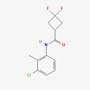 molecular formula C12H12ClF2NO B12237669 N-(3-chloro-2-methylphenyl)-3,3-difluorocyclobutane-1-carboxamide 