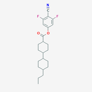 molecular formula C23H29F2NO2 B122377 trans,trans-4-Cyano-3,5-difluoro-phenyl 4'-propylbicyclohexyl-4-carboxylate CAS No. 145804-13-3