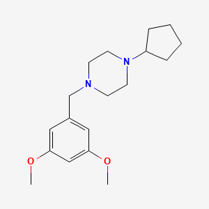 molecular formula C18H28N2O2 B12237734 1-Cyclopentyl-4-[(3,5-dimethoxyphenyl)methyl]piperazine 