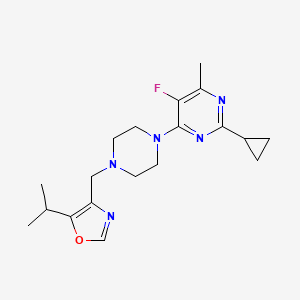 2-Cyclopropyl-5-fluoro-4-methyl-6-(4-{[5-(propan-2-yl)-1,3-oxazol-4-yl]methyl}piperazin-1-yl)pyrimidine