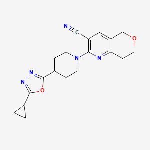 2-[4-(5-cyclopropyl-1,3,4-oxadiazol-2-yl)piperidin-1-yl]-5H,7H,8H-pyrano[4,3-b]pyridine-3-carbonitrile