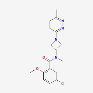 molecular formula C17H19ClN4O2 B12237793 5-chloro-2-methoxy-N-methyl-N-[1-(6-methylpyridazin-3-yl)azetidin-3-yl]benzamide 