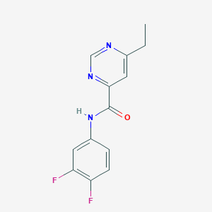 molecular formula C13H11F2N3O B12237806 N-(3,4-difluorophenyl)-6-ethylpyrimidine-4-carboxamide 