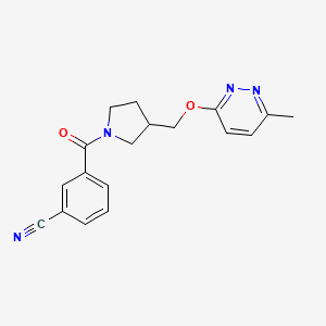 3-(3-{[(6-Methylpyridazin-3-yl)oxy]methyl}pyrrolidine-1-carbonyl)benzonitrile