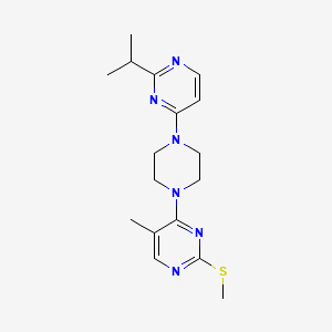 molecular formula C17H24N6S B12237871 5-Methyl-2-(methylsulfanyl)-4-{4-[2-(propan-2-yl)pyrimidin-4-yl]piperazin-1-yl}pyrimidine 