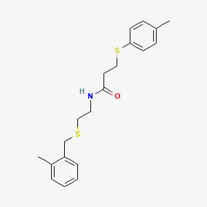 molecular formula C20H25NOS2 B1223788 N-[2-[(2-methylphenyl)methylthio]ethyl]-3-[(4-methylphenyl)thio]propanamide 
