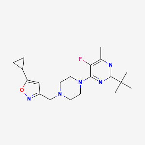 2-Tert-butyl-4-{4-[(5-cyclopropyl-1,2-oxazol-3-yl)methyl]piperazin-1-yl}-5-fluoro-6-methylpyrimidine