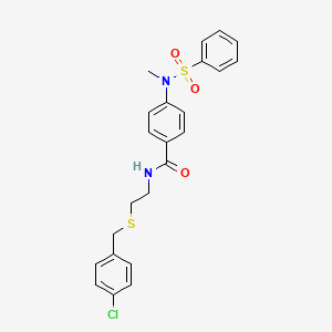 4-[benzenesulfonyl(methyl)amino]-N-[2-[(4-chlorophenyl)methylthio]ethyl]benzamide