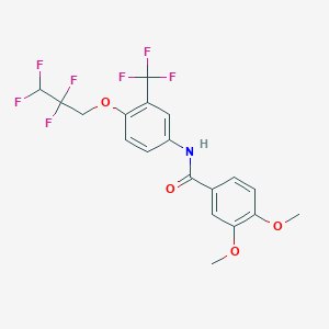 molecular formula C19H16F7NO4 B1223791 3,4-dimethoxy-N-[4-(2,2,3,3-tetrafluoropropoxy)-3-(trifluoromethyl)phenyl]benzamide 