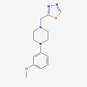 molecular formula C14H18N4O2 B12237919 1-(3-Methoxyphenyl)-4-[(1,3,4-oxadiazol-2-yl)methyl]piperazine 