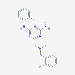 6-[[(2-chlorophenyl)methyl-methylamino]methyl]-N2-(2-methylphenyl)-1,3,5-triazine-2,4-diamine