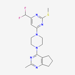 4-(difluoromethyl)-6-(4-{2-methyl-5H,6H,7H-cyclopenta[d]pyrimidin-4-yl}piperazin-1-yl)-2-(methylsulfanyl)pyrimidine