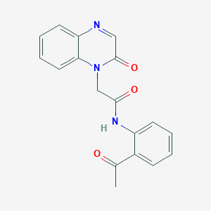 N-(2-acetylphenyl)-2-(2-oxo-1-quinoxalinyl)acetamide