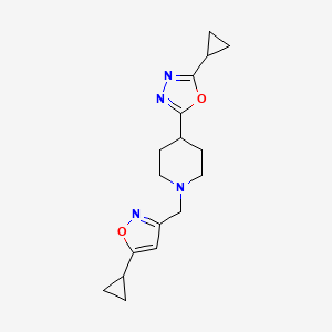 1-[(5-Cyclopropyl-1,2-oxazol-3-yl)methyl]-4-(5-cyclopropyl-1,3,4-oxadiazol-2-yl)piperidine