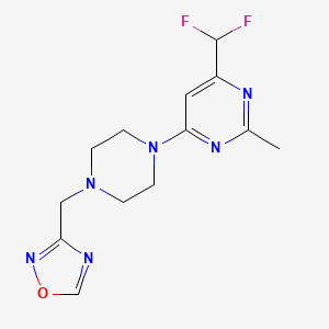 4-(Difluoromethyl)-2-methyl-6-{4-[(1,2,4-oxadiazol-3-yl)methyl]piperazin-1-yl}pyrimidine