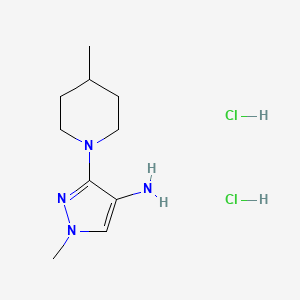 1-Methyl-3-(4-methylpiperidin-1-yl)pyrazol-4-amine;dihydrochloride