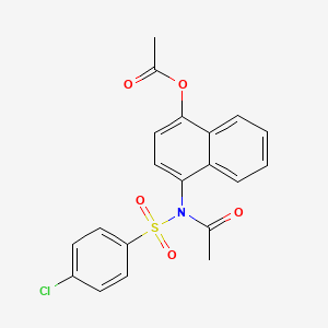 molecular formula C20H16ClNO5S B1223801 Acetic acid [4-[acetyl-(4-chlorophenyl)sulfonylamino]-1-naphthalenyl] ester 
