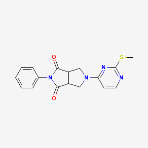 molecular formula C17H16N4O2S B12238018 5-[2-(Methylsulfanyl)pyrimidin-4-yl]-2-phenyl-octahydropyrrolo[3,4-c]pyrrole-1,3-dione 