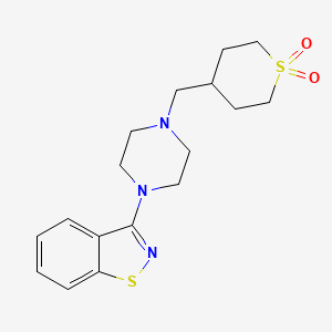 4-{[4-(1,2-Benzothiazol-3-yl)piperazin-1-yl]methyl}-1lambda6-thiane-1,1-dione