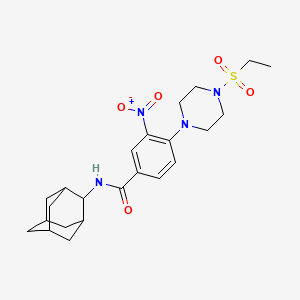 molecular formula C23H32N4O5S B1223804 N-(2-adamantyl)-4-(4-ethylsulfonyl-1-piperazinyl)-3-nitrobenzamide 