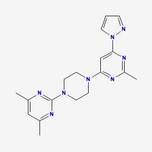 4-[4-(4,6-dimethylpyrimidin-2-yl)piperazin-1-yl]-2-methyl-6-(1H-pyrazol-1-yl)pyrimidine