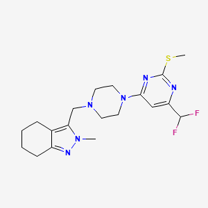 3-({4-[6-(difluoromethyl)-2-(methylsulfanyl)pyrimidin-4-yl]piperazin-1-yl}methyl)-2-methyl-4,5,6,7-tetrahydro-2H-indazole