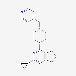 1-{2-cyclopropyl-5H,6H,7H-cyclopenta[d]pyrimidin-4-yl}-4-[(pyridin-4-yl)methyl]piperazine