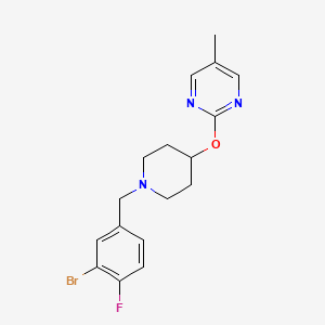 2-({1-[(3-Bromo-4-fluorophenyl)methyl]piperidin-4-yl}oxy)-5-methylpyrimidine