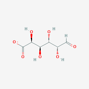 molecular formula C6H9O7- B1223810 aldehydo-D-galacturonate 