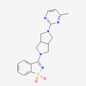 molecular formula C18H19N5O2S B12238104 3-[5-(4-Methylpyrimidin-2-yl)-octahydropyrrolo[3,4-c]pyrrol-2-yl]-1lambda6,2-benzothiazole-1,1-dione 