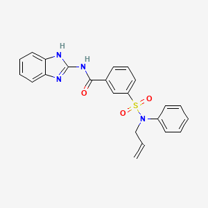molecular formula C23H20N4O3S B1223814 N-(1H-benzimidazol-2-yl)-3-[phenyl(prop-2-enyl)sulfamoyl]benzamide 