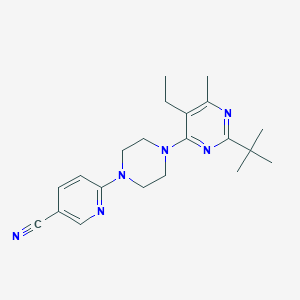 6-[4-(2-Tert-butyl-5-ethyl-6-methylpyrimidin-4-yl)piperazin-1-yl]pyridine-3-carbonitrile