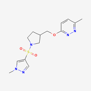 3-methyl-6-({1-[(1-methyl-1H-pyrazol-4-yl)sulfonyl]pyrrolidin-3-yl}methoxy)pyridazine