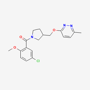 3-{[1-(5-Chloro-2-methoxybenzoyl)pyrrolidin-3-yl]methoxy}-6-methylpyridazine