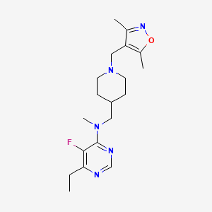 N-({1-[(3,5-dimethyl-1,2-oxazol-4-yl)methyl]piperidin-4-yl}methyl)-6-ethyl-5-fluoro-N-methylpyrimidin-4-amine