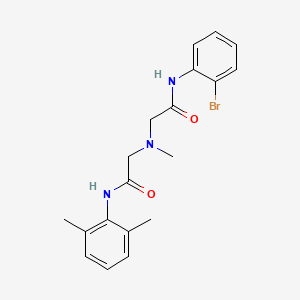 molecular formula C19H22BrN3O2 B1223820 N-(2-bromophenyl)-2-[[2-(2,6-dimethylanilino)-2-oxoethyl]-methylamino]acetamide 