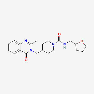 molecular formula C21H28N4O3 B12238202 4-[(2-methyl-4-oxo-3,4-dihydroquinazolin-3-yl)methyl]-N-[(oxolan-2-yl)methyl]piperidine-1-carboxamide 